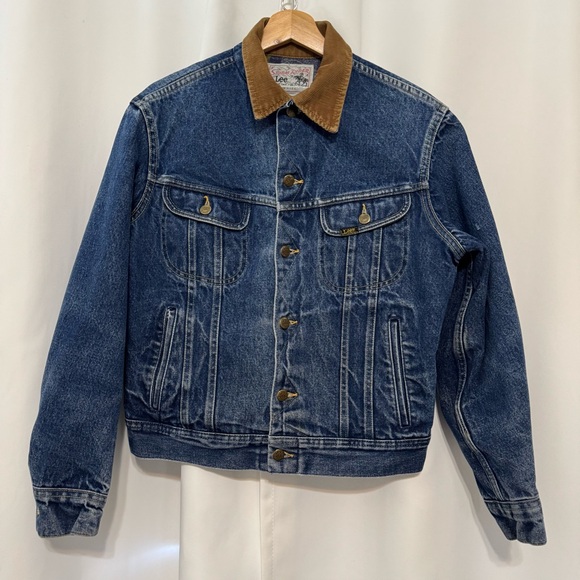 Lee Other - Vintage Lee Storm Rider Denim Jacket with Tan Corduroy Collar and Blanket Lined